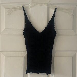 Free People Black Textured Camisole